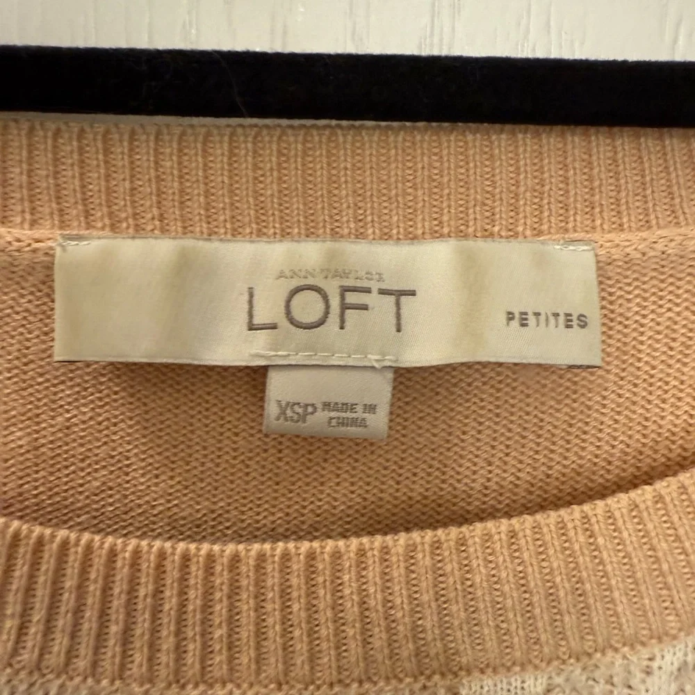 LOFT Women's Lace Front Sweater - Cream - Picture 2 of 3